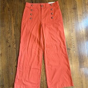 NWT St. John’s Bay Wide Leg Sailor Pants Coral Orange Size 10